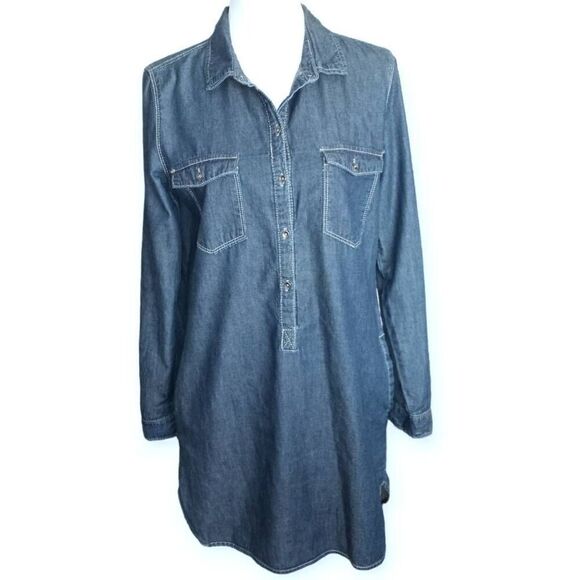 GIRL KRAZY DENIM SHIRT DRESS SZ.M GUC - Picture 1 of 7